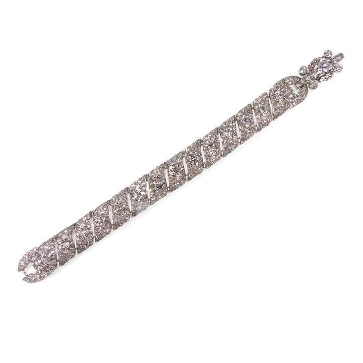 Art Deco pave set diamond ropetwist bracelet